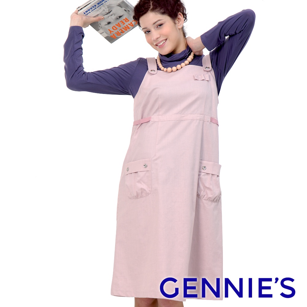 【Gennies 奇妮】吊帶式背心洋裝款電磁波防護衣-黑(GQ39)