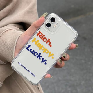 rich 幸運開心 iPhone17/16/14/13手機殼11/12promax透明全包邊防摔保護殼 蘋果手機保護套