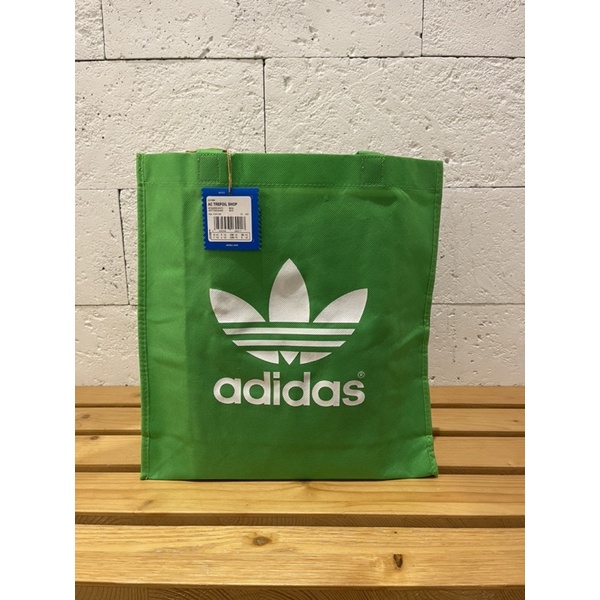 adidas 愛迪達 originals 三葉草 購物袋 耐用 不織布 綠色 二手 未使用過