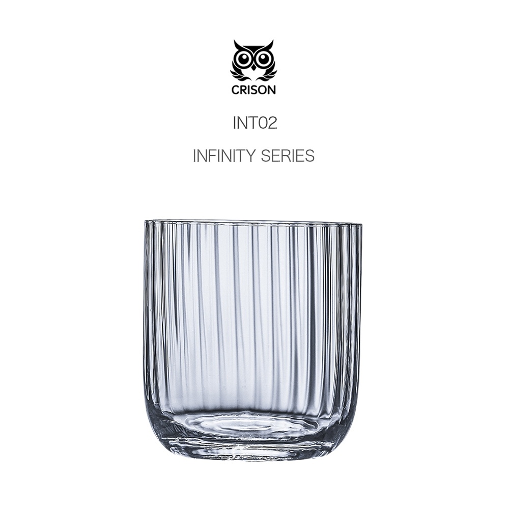 【CRISON】INFINITY SERISE無限系列 條紋威士忌杯 385ml 古典杯 雞尾酒杯 水杯 水晶玻璃杯