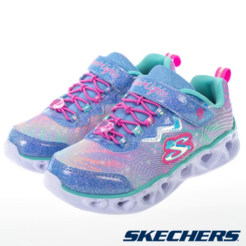 【SKECHERS】女童系列  燈鞋 HEART LIGHTS - 302316L -  粉藍 BLMT(US3)