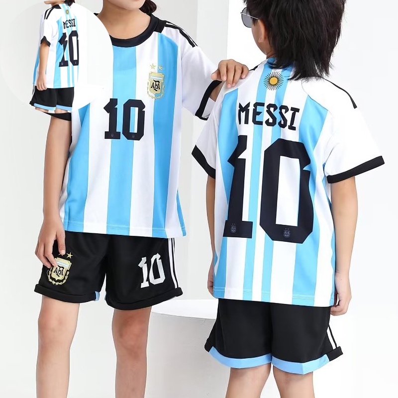 兒童球衣套裝 2022 年世界杯主場球衣 MESSI 10