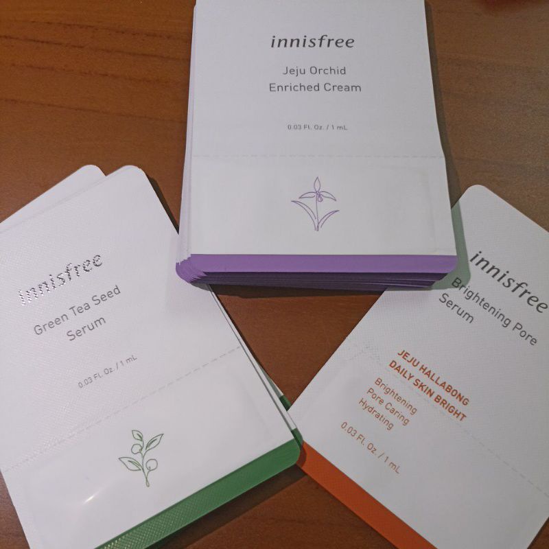 innisfree 濟州寒蘭複合滋養霜 柑橘C亮白精華 綠茶籽保濕精華 1ml