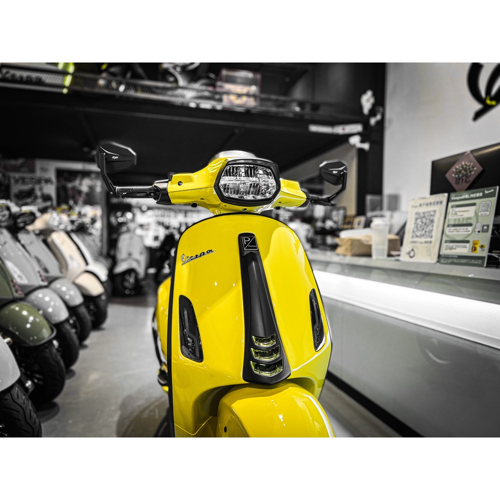 【34號倉庫】Rmini 盾型手把鏡 消光質感霧黑  Vespa 偉士牌專用/春天 衝刺 GTS LX S