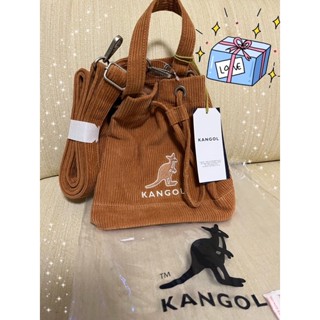 KANGOL袋鼠水桶包 燈芯絨包 單肩斜挎包 時尚百搭手提小挎包#KANGOL#燈心絨水桶包