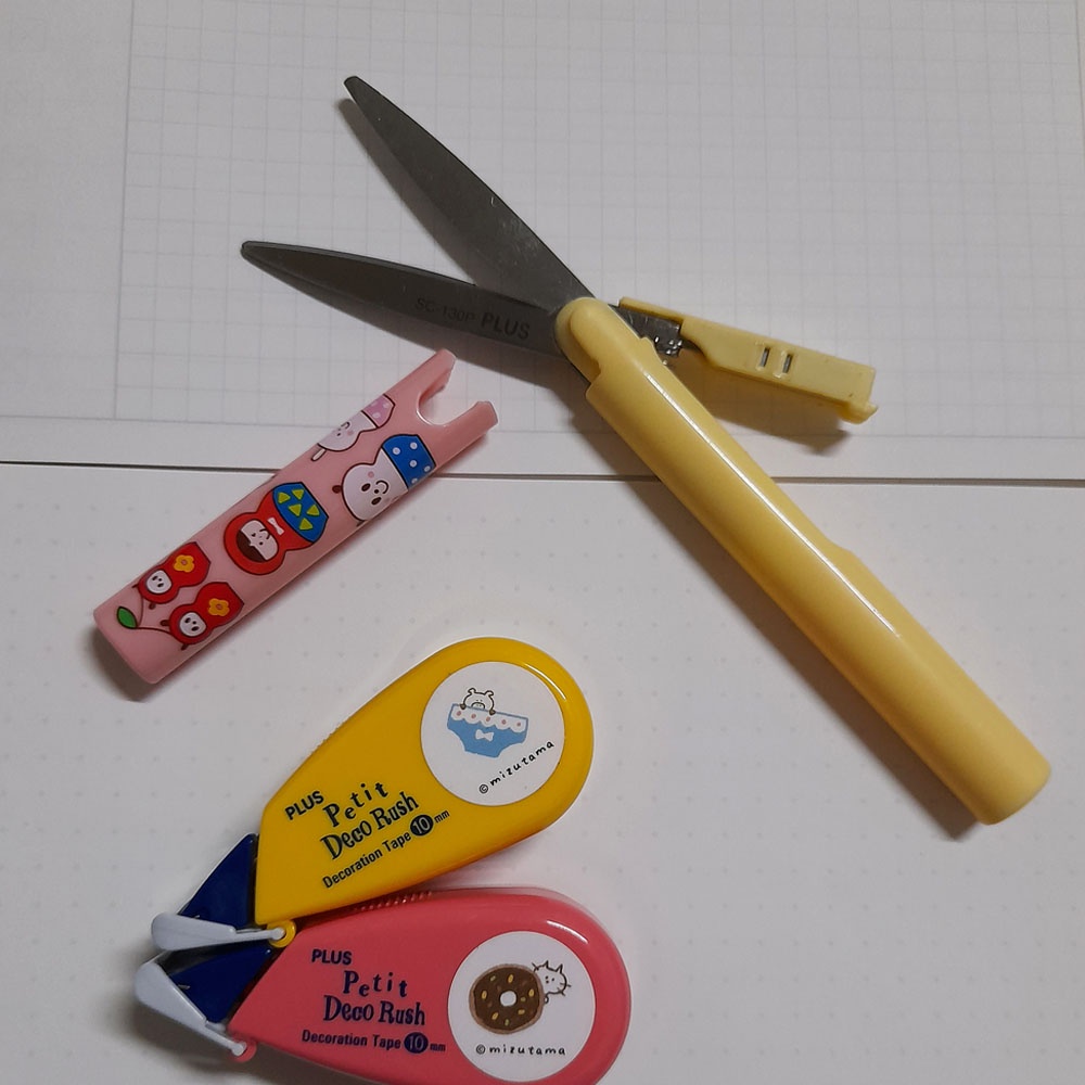 Plus mizutama攜帶式筆型剪刀-俄羅斯娃娃 田邊香純/輕便型/外出/薄型剪刀