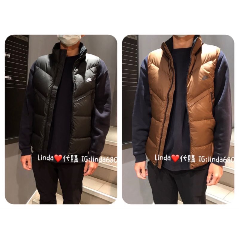 Linda❤️代購 ⚠️ NIKE NSW 羽絨 背心 無袖 保暖 背心 馬甲 DV1136-010 黑 259 棕 男