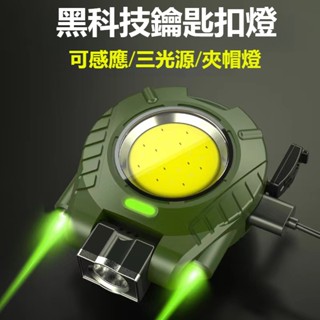 （臺灣發貨）最新款感應帽夾頭燈LED多功能迷你手電筒便攜工作燈強光夜釣頭燈隨身燈
