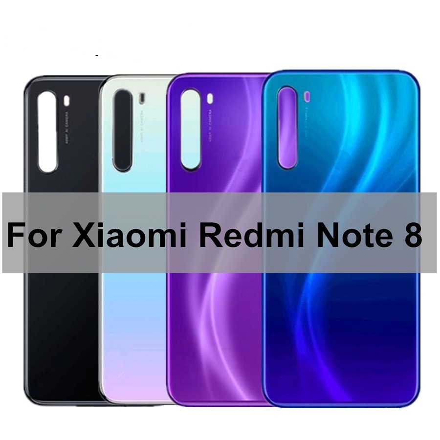 XIAOMI 適用於小米 Redmi note 8 後蓋電池玻璃蓋後門外殼外殼面板適用於 Redmi note 8 電池