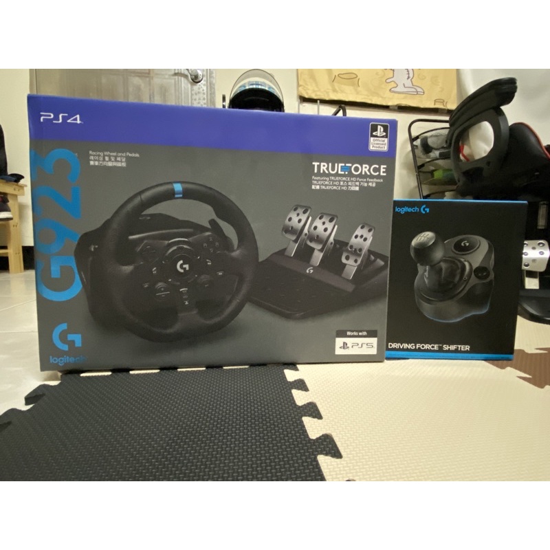 ［二手］ Logitech 羅技 G923 模擬賽車方向盤+變速排檔桿 可支援PS5 PS4 PC 雲林虎尾可以面交