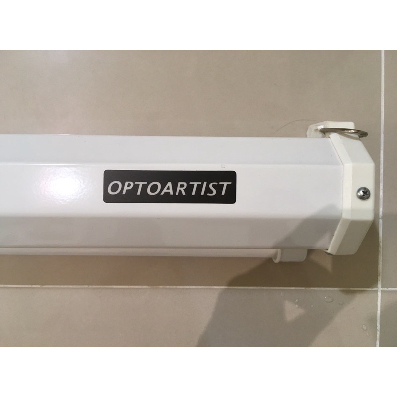 （全新）Optoartist 奧圖碼投影機吊掛布幕 218公分寬
