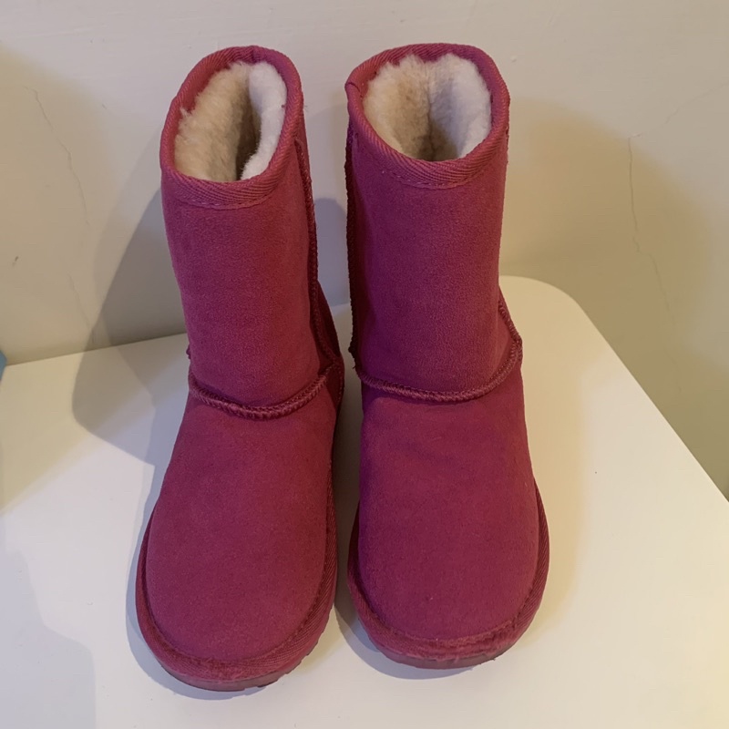 二手童鞋EMU Australia 桃粉色毛毛雪靴JP18/UK12