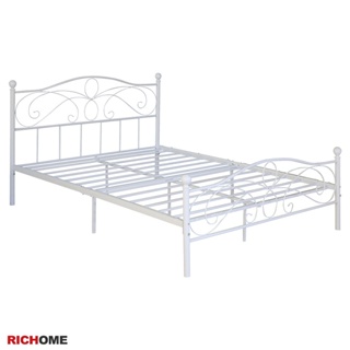 RICHOME 福利品 BE-257 BE-256 夢麗五呎雙人床 床架 雙人床 單人床 鐵床 白色 浪漫