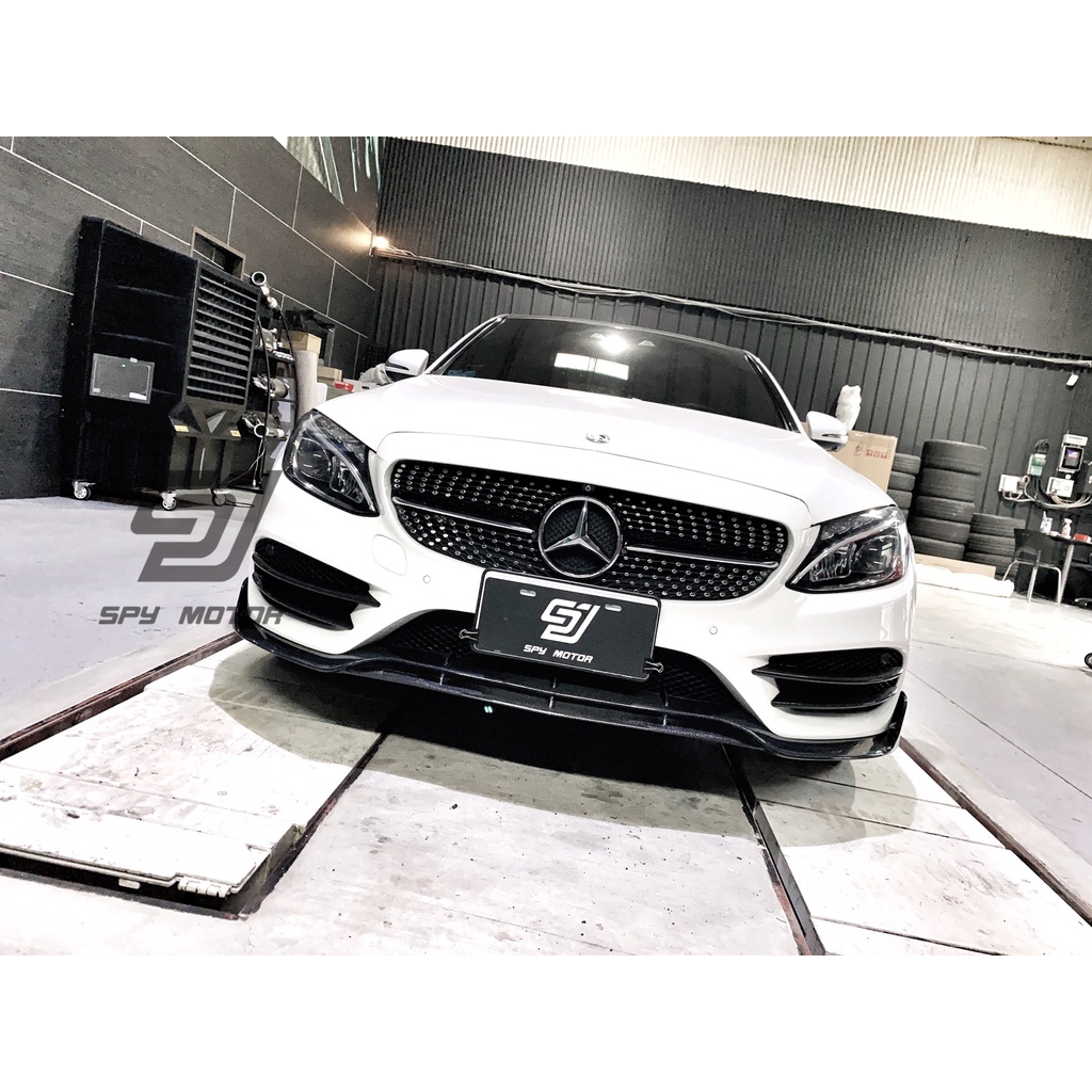 【SPY MOTOR】Benz W205 C250 C300 C43 AMG B款碳纖維前下巴