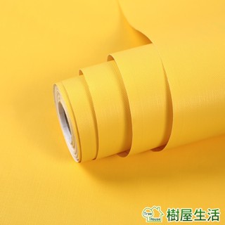 【樹屋生活】防水自黏壁紙〔馬卡龍芒果黃WTP146〕每捲1000公分 防水桌面傢俱翻新pvc歐式 DIY貼紙 壁貼