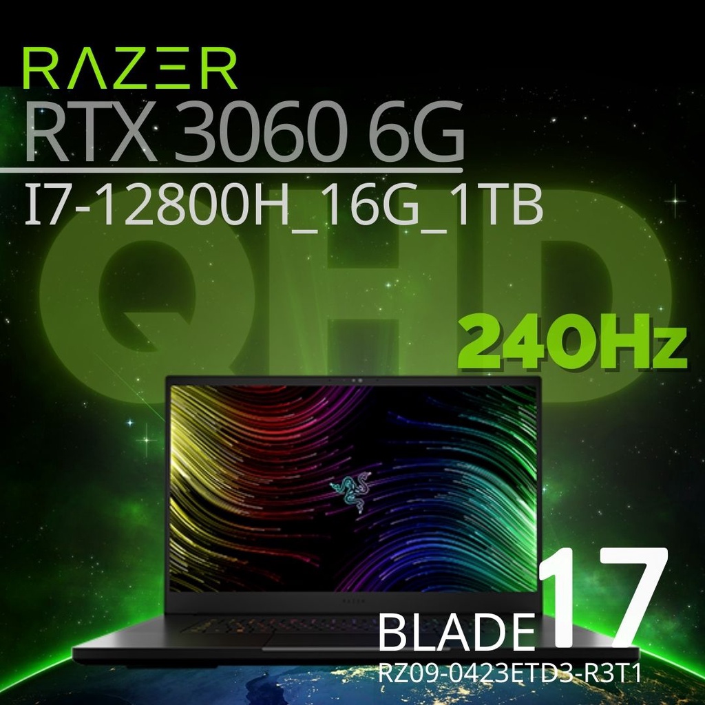 極致12代🆕️Razer Blade 17⬛️i7-12800H_RTX3060_QHD_240Hz 電競筆電