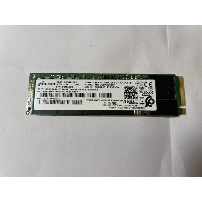 Micron 2200 256G SSD NVMe M.2