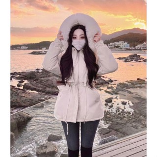 🇰🇷Korea韓國連線·正韓 縮腰毛毛連帽風衣外套 夾克 風衣 連帽外套 水貂毛 韓國代購 東大門 女裝 代購 秋冬