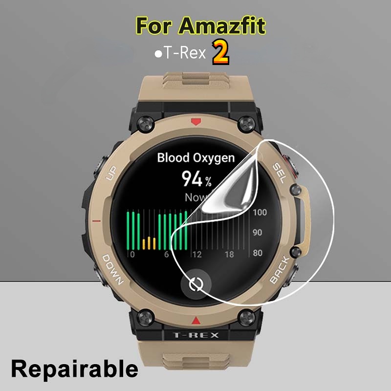 2/3/5/10 件 3 件適用於 Amazfit T-Rex 2 智能手錶防刮軟 TPU 可修復保護膜屏幕保護膜 -