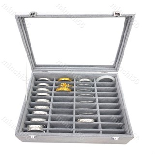 冰花絨高珠寶手鐲箱 玉器翡翠手鐲盒 玉鐲展示收納盒 手鐲 吊墜 戒指 耳針 收納 高質感玻璃蓋 收納盒 飾品盒