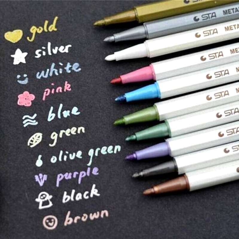 斯塔金屬色筆 油漆筆 10色 彩色 文具 手繪筆 閃光筆 記號筆 繪畫筆
