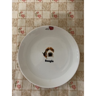 Beagle大頭狗 陶瓷盤 水果盤中