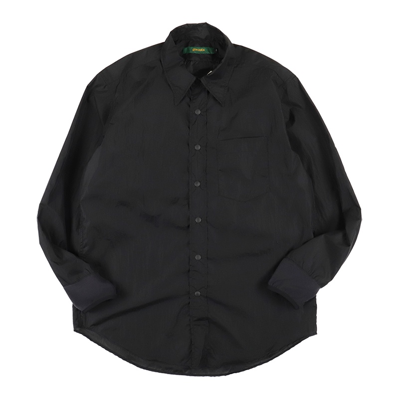 日本GOROUTA Polartec超輕量輕質防撕裂防風防水保暖透氣快乾戶外運動型長袖襯衫黑