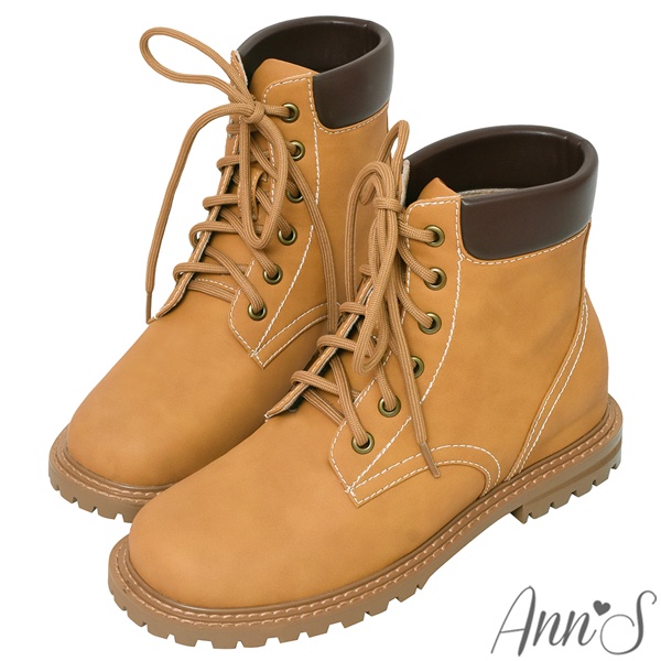 Ann’S小男孩系列-outdoor綁帶霧面皮革內增高短靴-棕(版型偏小)
