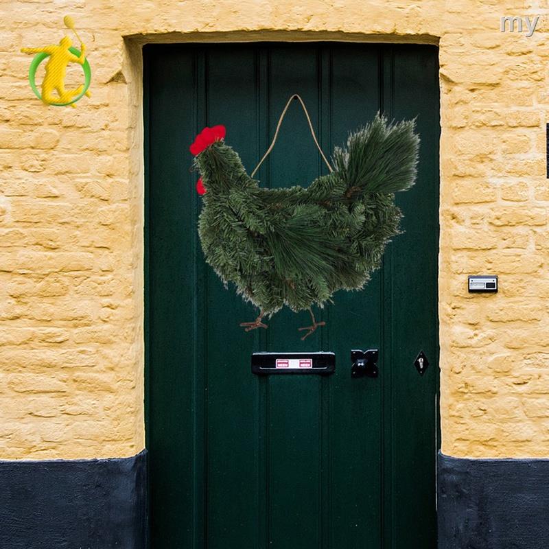 【reday Stock】【健身】公雞聖誕花環 DIY 農舍廚房花園裝飾外牆