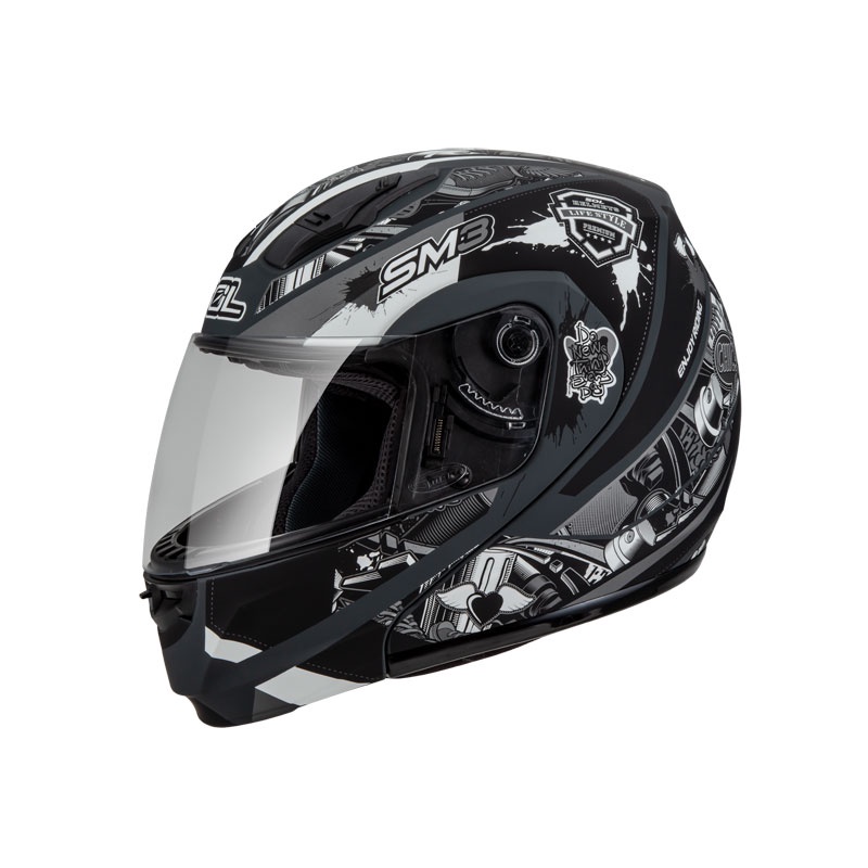 【SOL Helmets】SM-3可掀式安全帽 (惡天使_消光灰/銀) ｜ SOL安全帽官方商城