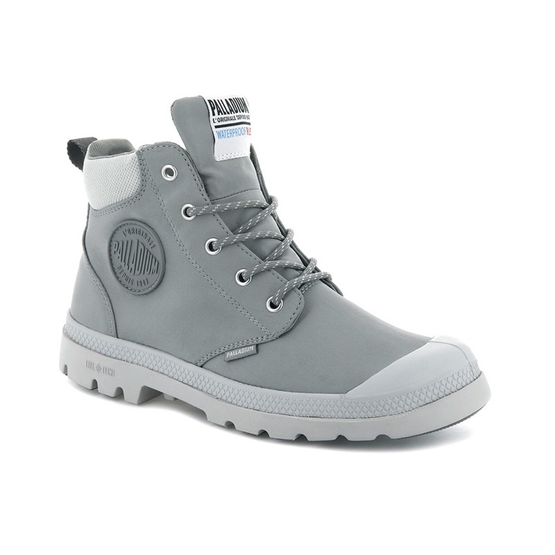 PALLADIUM PAMPA LITE + CUFF WP  輕量防水靴-中性-灰（二手）