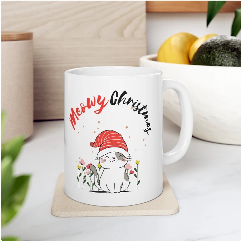 小貓陶瓷杯溫馨聖誕禮物