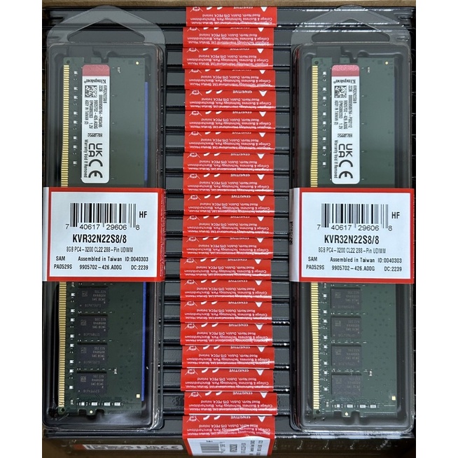 全新金士頓DDR4/3200 8G相容所有新舊款Kingston (KVR32N22S8/8)