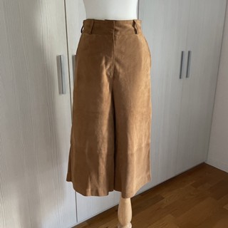 | GEM GEM | Massimo Dutti 全新有吊牌 麂皮 真皮 褲裙 淺咖啡 XS