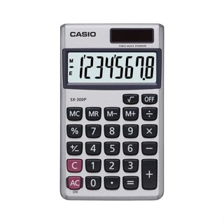 國家考試用 CASIO卡西歐【計算機】SX-300P 8位數 攜帶型 金屬面板 雙電力(太陽能/電池)