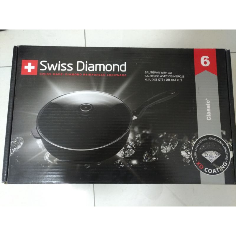 瑞士原裝 Swiss Diamond XD瑞仕鑽石鍋 圓深煎鍋28CM(含蓋)
