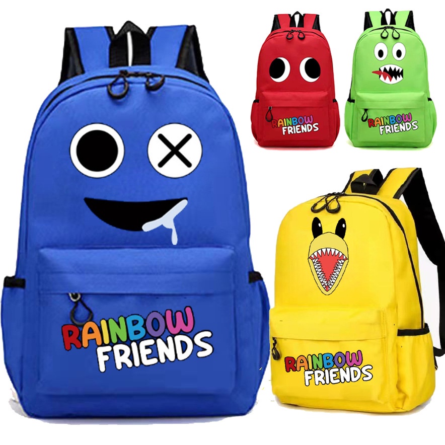 可愛 Roblox Rainbow Friends 背包兒童卡哇伊動漫動作玩具文具返校用品兒童生日