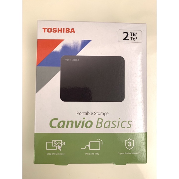 全新Toshiba Canvio Basics 3A 黑靚潮川2.5吋 大容量2TB 外接式硬碟