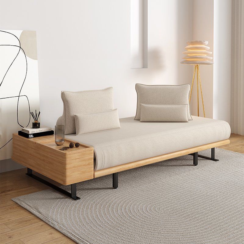 特價促銷 多功能北歐實木沙發床可折疊小戶型客廳簡約現代雙人兩用原木沙發