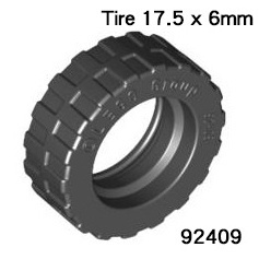 樂高 LEGO 黑色 17.5x6 mm 輪胎 胎皮 汽車 零件 92409 4617848 Black Tire