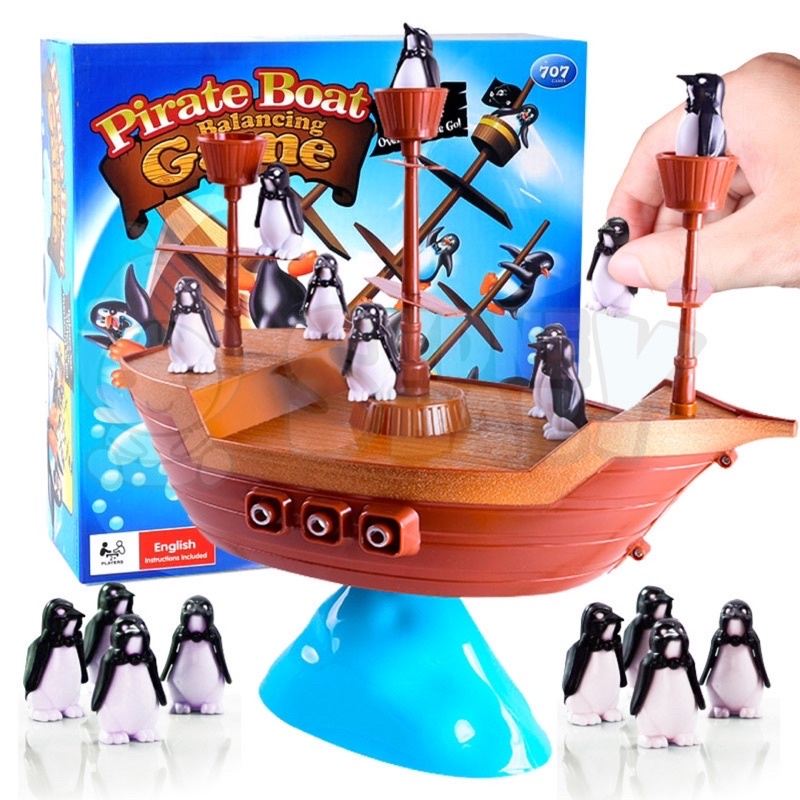 企鵝平衡船 企鵝海盜船 諾亞方舟 企鵝船 平衡企鵝 平衡遊戲 多人桌遊 益智遊戲 桌遊 海盜船 企鵝桌遊