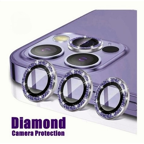 後置攝像頭閃亮鋼化玻璃鏡頭金屬保護膜適用於 iPhone 11 12 13 14 15 Pro Max 12 13 Mi