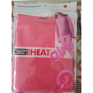 粉紅色女童長袖內搭衣/發熱衣褲兩件組