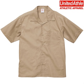 日本 United Athle UA1759 不易皺 古巴領 T/C 開領襯衫 短袖襯衫 (747 摩卡棕色) 化學原宿