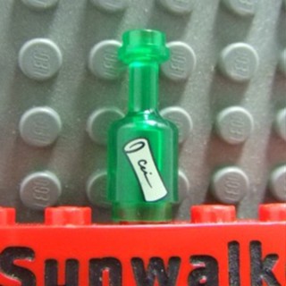 【積木2010】樂高 LEGO 透明綠色 瓶中信 / 酒瓶 道具(U-02)(71029)