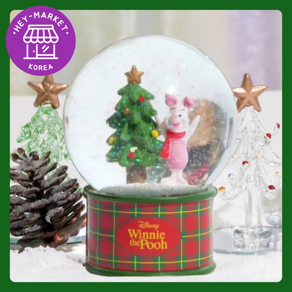 【大創韓國】小熊維尼聖誕雪球水晶球(維尼/小豬)/水球/聖誕裝飾品