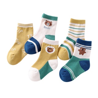 兒童襪子秋冬純棉中筒兒童襪 男童女童寶寶棉襪 小學生運動襪子 嬰兒襪 可愛卡通襪 保暖襪5雙裝