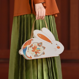 兔年可愛手提包裝盒設計年貨迷你2粒兔子新年禮盒空