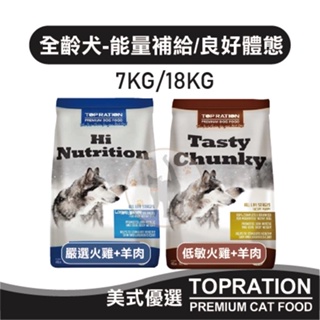 【免運】TopRation美式優選 全齡犬飼料🦴火雞+羊肉🐶能量補給配方/良好體態配方 7kg 18kg