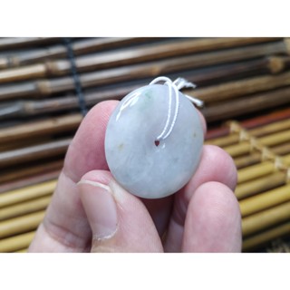 【禾賢行】天然翡翠.緬甸玉.糯冰飄花翡翠平安扣/平安圓滿.手工精雕墬子.項鍊.玉珮.221115A86